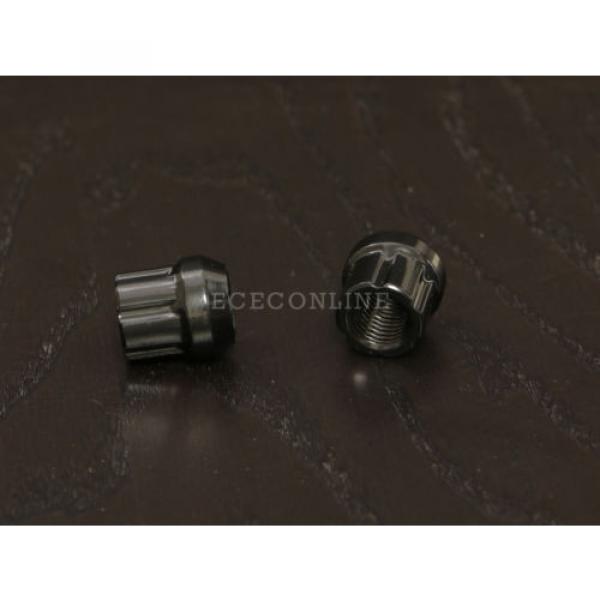 20pc 12x1.5 Spline Black Lug Nuts w/ Key (Cone Seat) Short Open End Locking #4 image