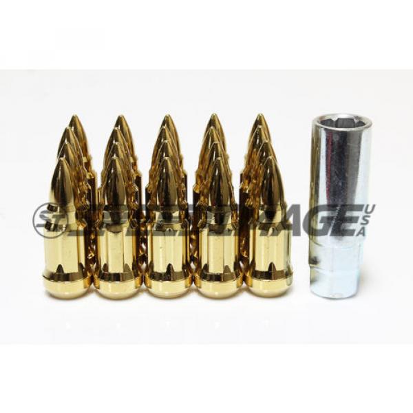 Z RACING BULLET GOLD STEEL LUG NUTS 12X1.5MM EXTENDED KEY TUNER CLOSED #2 image