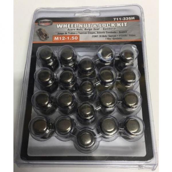 Dorman 711-335H Pack of 16 GunMetal Wheel Nuts and 4 Lock Nuts with Key #1 image