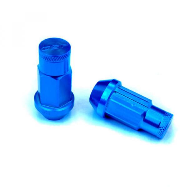 Type-4 50mm Wheel Rim Closed End Lug Nuts 20 PCS Set M12 X 1.5 BLUE w/ LOCK #2 image