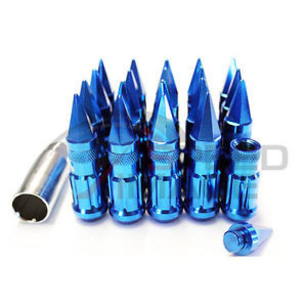 Z RACING BLUE DRAG SPIKE STEEL LUG NUTS SET 12X1.25 TUNER 20 PCS KEY SUBARU AA #1 image