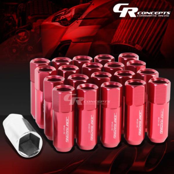 FOR CAMRY/CELICA/COROLLA 20X EXTENDED ACORN TUNER WHEEL LUG NUTS+LOCK+KEY RED #1 image