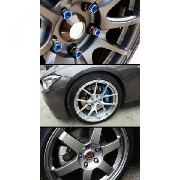 20 Pc M14 X 1.5 Steel Chrome Wheel Lug Nut Bolts W/ Blue Security Cap+Key+Socket #3 image