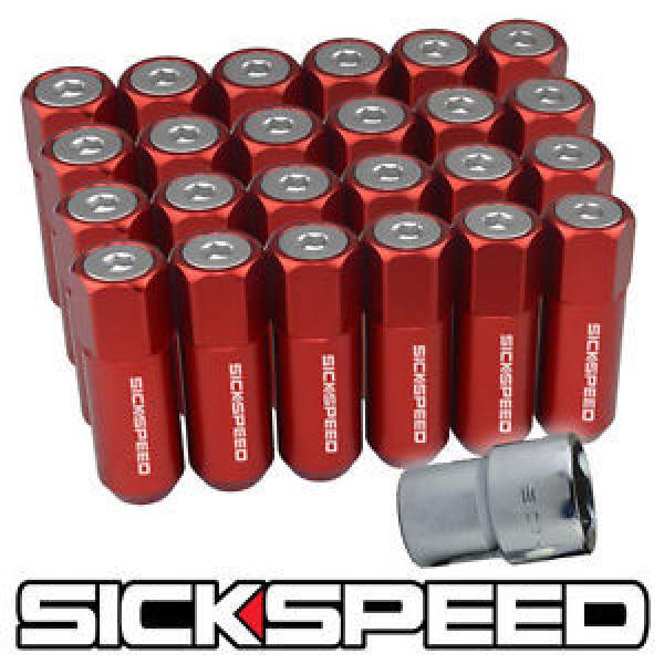 SICKSPEED 24 PC RED/POLISHED CAPPED ALUMINUM 60MM LOCKING LUG NUTS 1/2x20 L23 #1 image