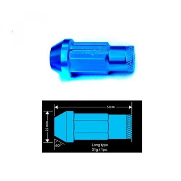 GODSPEED BLUE M12X1.5MM T4 EXTENDED RIM WHEEL LUG NUTS NUT WITH LOCK CIVIC EG EF #3 image