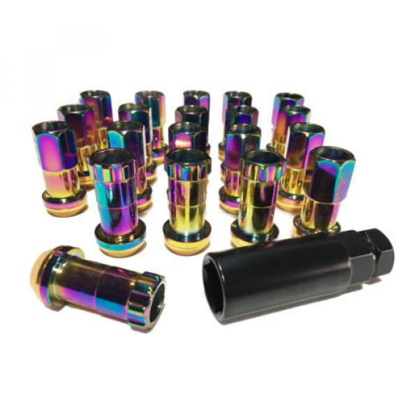 Dodge Neon Stealth 20pc Steel Slim Extended Lug Nuts + Lock 12x1.5mm Neo Chrome #1 image