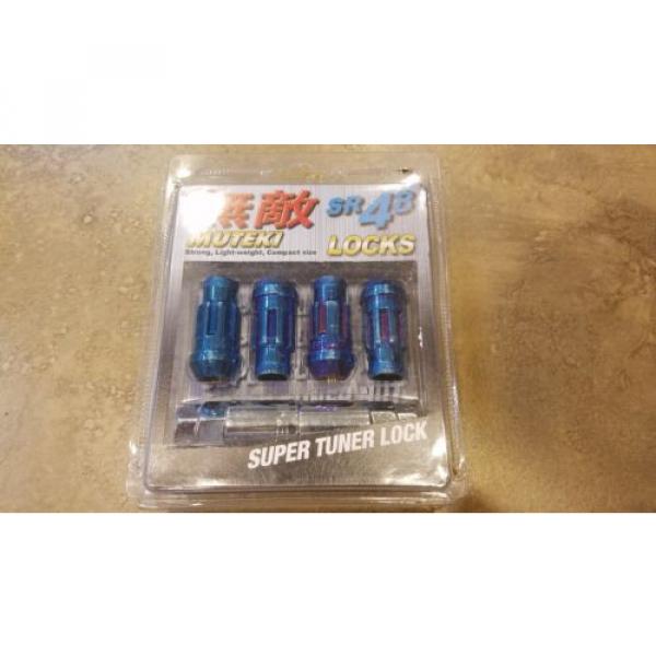 Muteki SR48 4pc lock kit 12x1.5 in Burned BlueTaper Acorn Lug Nuts #1 image