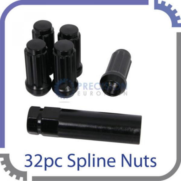 32pc Black Spline Lug Nuts | 14x2 Threads | for Ford F250 F350 Superduty Locks #1 image