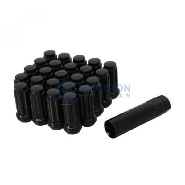 32pc Black Spline Lug Nuts | 14x2 Threads | for Ford F250 F350 Superduty Locks #2 image