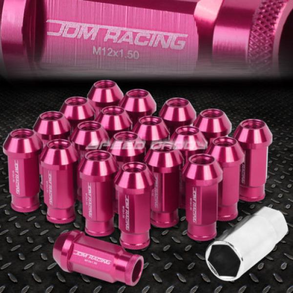 20X RACING RIM 50MM OPEN END ANODIZED WHEEL LUG NUT+ADAPTER KEY PINK #1 image