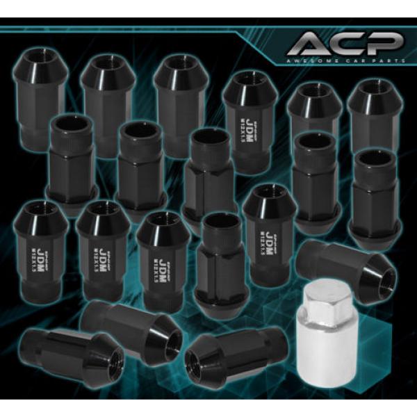 Universal M12X1.5 Locking Lug Nuts Open End Extend Aluminum 20 Piece Set Black #1 image
