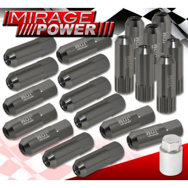 FOR MITSUBISHI M12x1.5 LOCK LUG NUTS WHEELS EXTENDED ALUMINUM 20 PIECES SET GREY #1 image