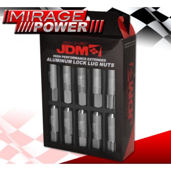 FOR MITSUBISHI M12x1.5 LOCK LUG NUTS WHEELS EXTENDED ALUMINUM 20 PIECES SET GREY #3 image