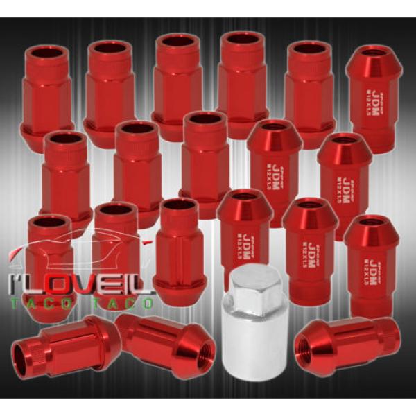 FOR MINI 12MMX1.5MM LOCKING LUG NUTS 20PC EXTENDED FORGED ALUMINUM TUNER SET RED #1 image