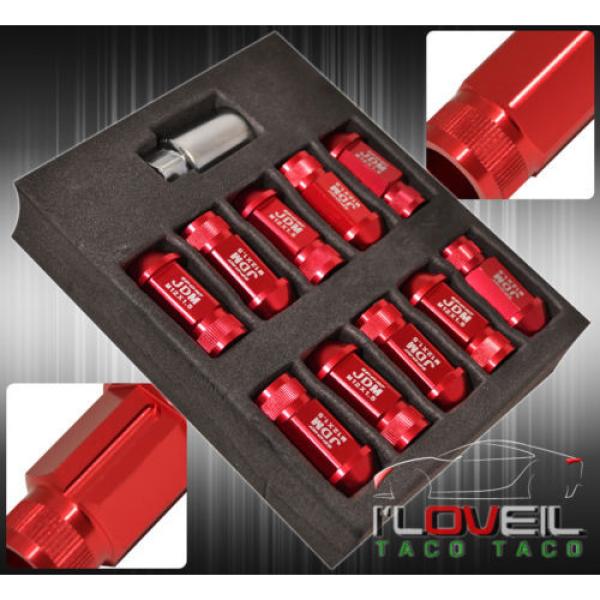 FOR MINI 12MMX1.5MM LOCKING LUG NUTS 20PC EXTENDED FORGED ALUMINUM TUNER SET RED #2 image