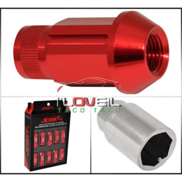 FOR MINI 12MMX1.5MM LOCKING LUG NUTS 20PC EXTENDED FORGED ALUMINUM TUNER SET RED #3 image
