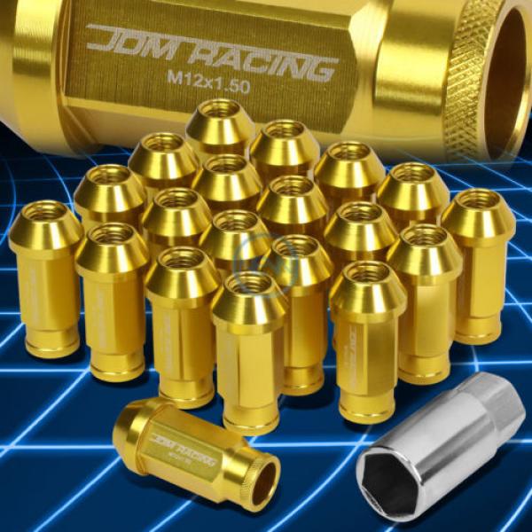 20pcs M12x1.5 Anodized 50mm Tuner Wheel Rim Locking Acorn Lug Nuts+Key Gold #1 image