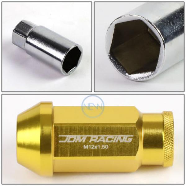 20pcs M12x1.5 Anodized 50mm Tuner Wheel Rim Locking Acorn Lug Nuts+Key Gold #5 image