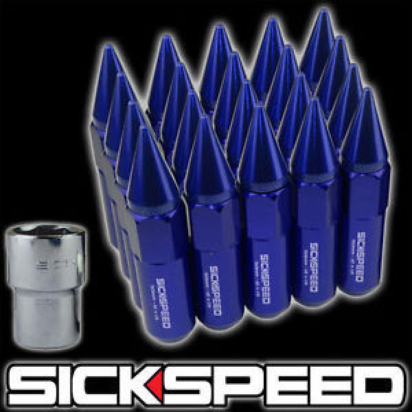 20 BLUE SPIKED ALUMINUM EXTENDED 60MM LOCKING LUG NUTS WHEELS/RIMS 12X1.5 L17 #1 image