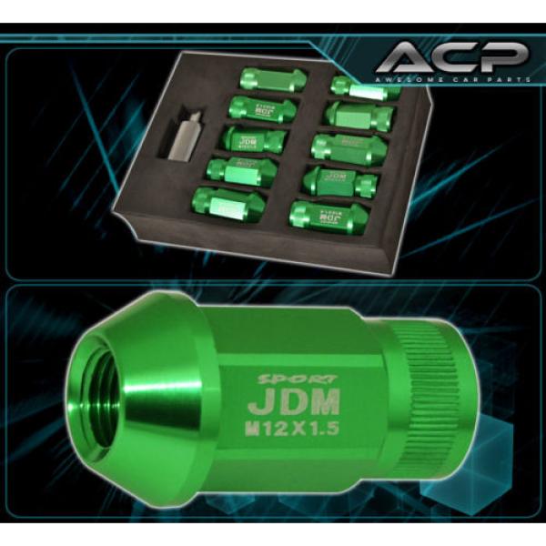 For Acura 12X1.5Mm Locking Lug Nuts Thread Wheels Rims Aluminum Extended Green #2 image