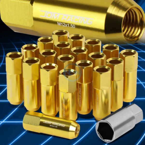 20pcs M12x1.5 Anodized 60mm Tuner Wheel Rim Locking Acorn Lug Nuts+Key Gold #1 image