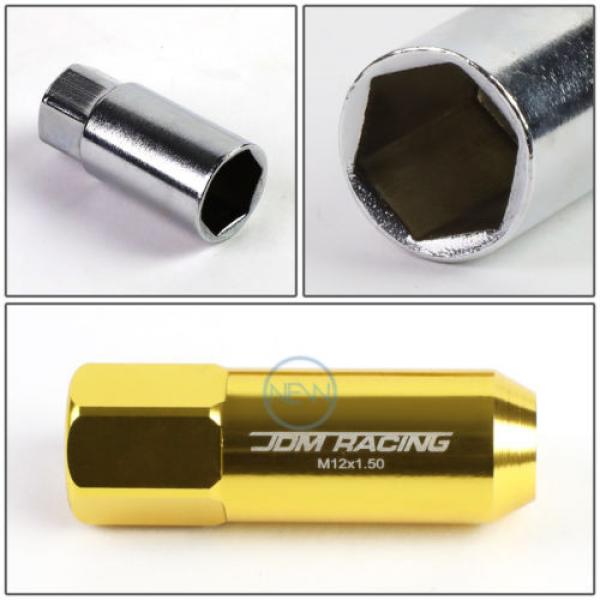 20pcs M12x1.5 Anodized 60mm Tuner Wheel Rim Locking Acorn Lug Nuts+Key Gold #5 image