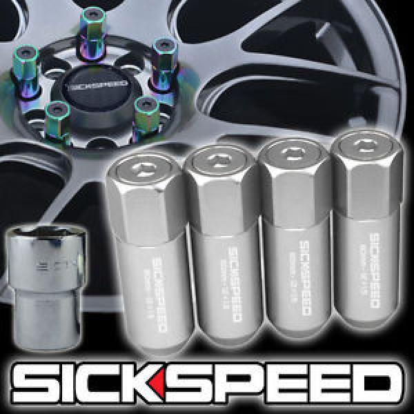 4 POLISHED CAPPED ALUMINUM EXTENDED TUNER 60MM LOCKING LUG NUTS WHEEL 12X1.5 L02 #1 image