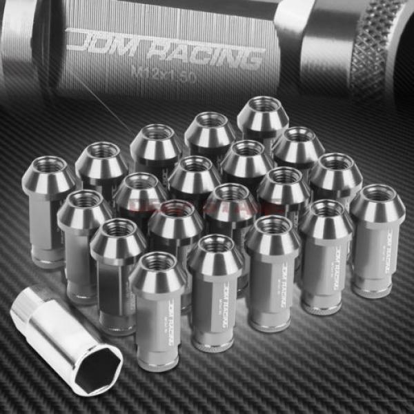 FOR DTS STS DEVILLE 20 PCS M12 X 1.5 ALUMINUM 50MM LUG NUT+ADAPTER KEY SILVER #1 image