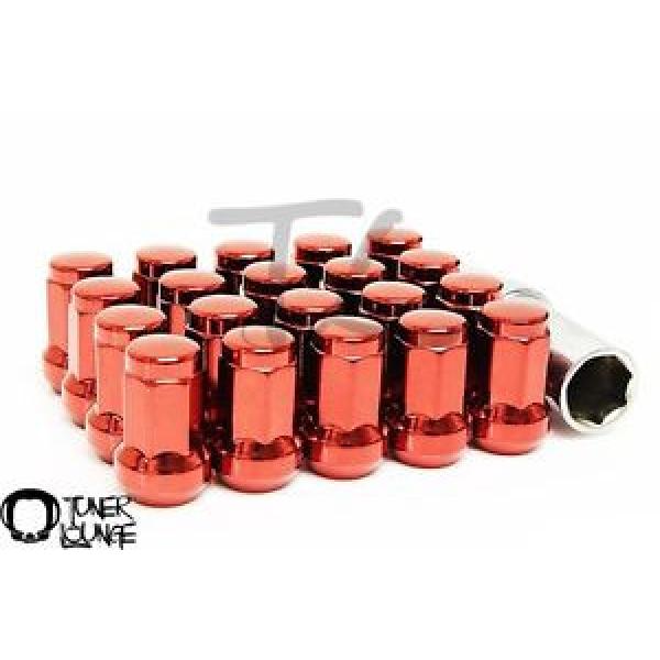 Z RACING RED HEPTAGON STEEL CLOSED ENDED LUG NUTS 20 PCS LOCK KEY 12X1.5MM #1 image