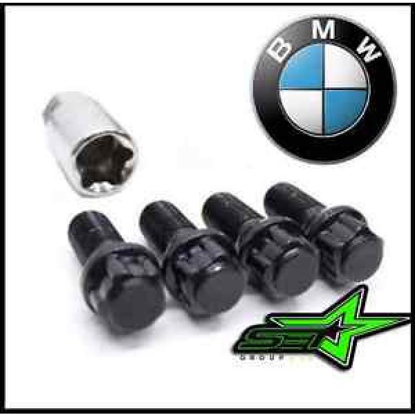 BLACK BMW STEEL WHEEL BOLT LOCK SET | 12X1.5 + KEY STOCK AFTERMARKET OEM WHEELS #1 image