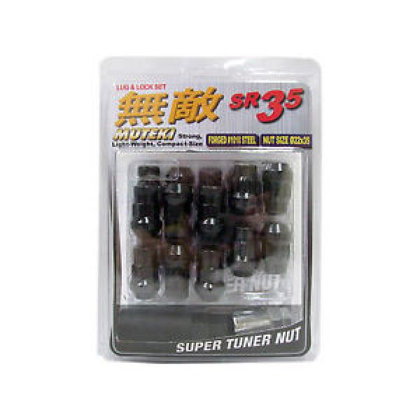 MUTEKI SR35 20PCS WHEELS TUNER LUG + LOCK NUTS (CLOSE END/12X1.25/BLACK) #1 image