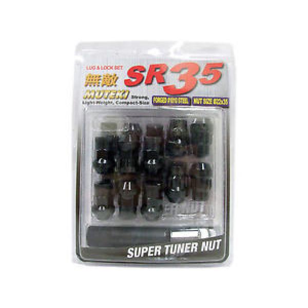 MUTEKI SR35 20PCS WHEELS TUNER LUG + LOCK NUTS (CLOSE END/12X1.5/BLACK) # #1 image