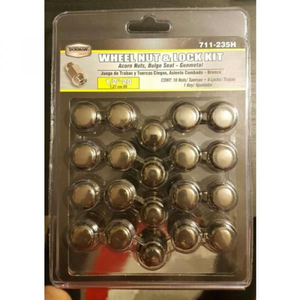 Dorman 711-235H GunMetal Wheel Nuts &amp; 4 Lock Nuts With Key 16 Count - Brand New #1 image