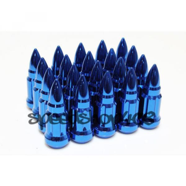 Z Racing Blue Bullet 57mm 12X1.5 Steel Lug Nuts Key Tuner Close Extended #2 image
