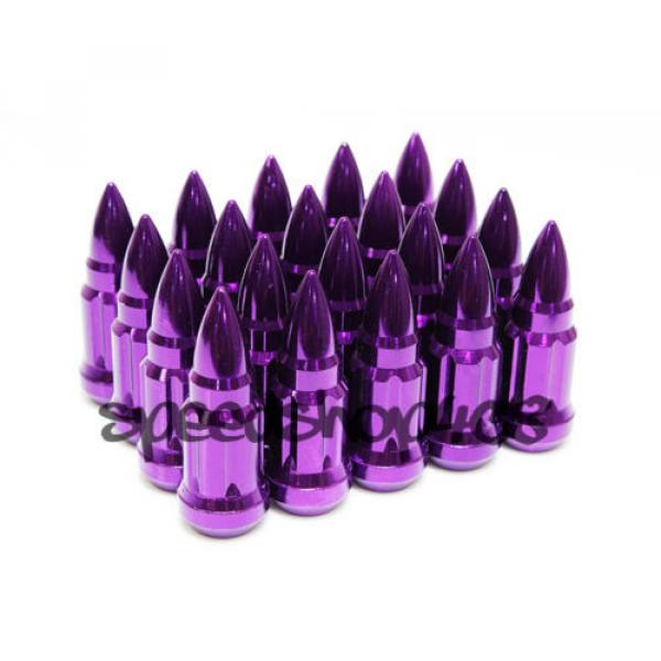 Z Racing Purple Bullet 57mm 12X1.5 Steel Lug Nuts Key Tuner Close Extended #2 image