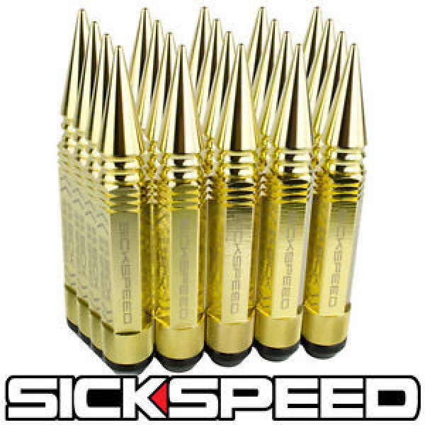 SICKSPEED 20 PC 24K GOLD 5 1/2&#034; LONG SPIKED STEEL LOCKING LUG NUTS 12X1.25 L12 #1 image