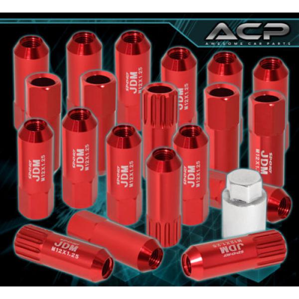 UNIVERSAL 12MMX1.25 LOCKING LUG NUTS OPEN END EXTEND ALUMINUM 20PIECE SET RED #1 image