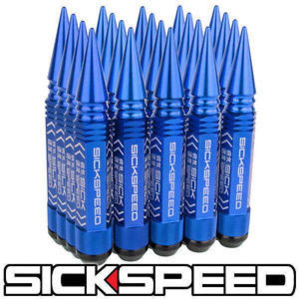 SICKSPEED 20 PC BLUE 5 1/2&#034; LONG SPIKED STEEL EXTENDED LOCKING LUG NUTS 14X2 #1 image
