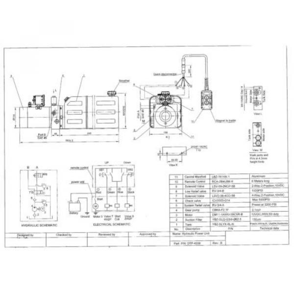 4208 Dump Trailer Hydraulic Power Unit,12V Double Acting,8 L Ploy Tank, OEM Pump #3 image