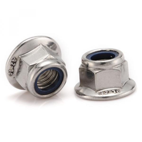 M4/M5/M6/M8/M10/M12 A2 Stainless Steel Metric Hex Flange Stop Lock Nut DIN 6926 #4 image