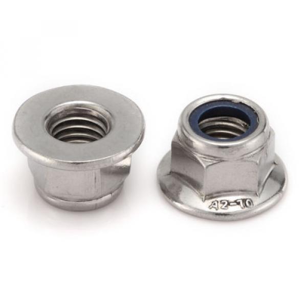 M4/M5/M6/M8/M10/M12 A2 Stainless Steel Metric Hex Flange Stop Lock Nut DIN 6926 #5 image