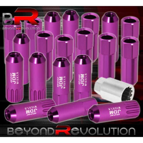 FOR LINCOLN 12x1.5 LOCK LUG NUTS 20PC EXTENDED FORGED ALUMINUM TUNER SET PURPLE #1 image