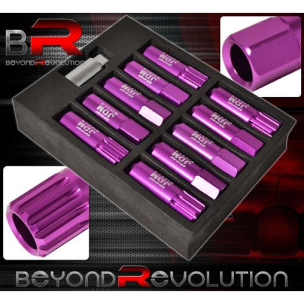 FOR LINCOLN 12x1.5 LOCK LUG NUTS 20PC EXTENDED FORGED ALUMINUM TUNER SET PURPLE #2 image