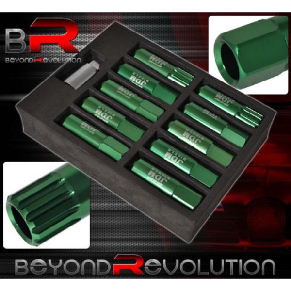 FOR CHRYSLER 12x1.5MM LOCK LUG NUTS OPEN END EXTEND ALUMINUM 20 PIECE SET GREEN #2 image