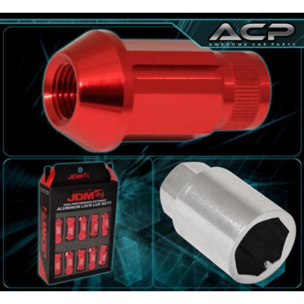 For Acura 12Mmx1.5Mm Locking Lug Nuts Wheels Extended Aluminum 20 Pieces Set Red #3 image