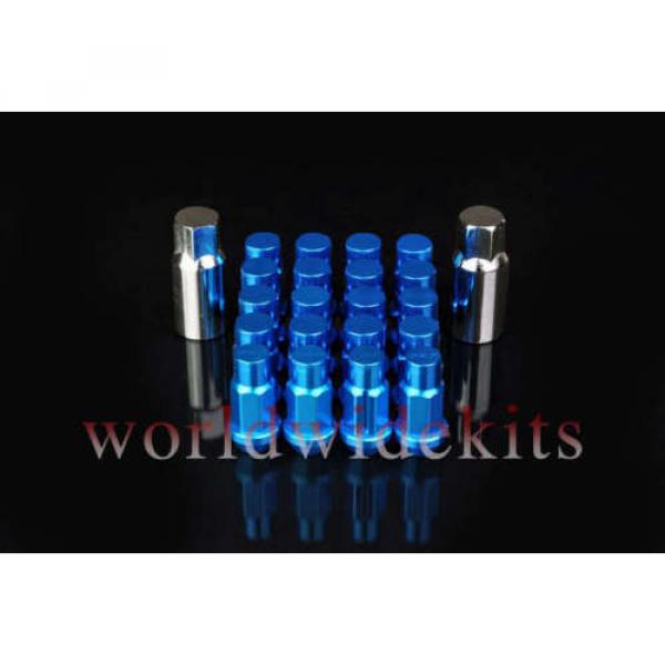 GODSPEED T-4 WHEEL RIM RACING LUG NUTS 50MM 20 PIECE W / LOCK M12 X 1.5 BLUE B #3 image