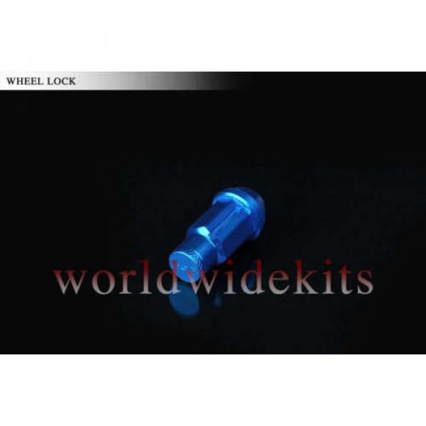 GODSPEED T-4 WHEEL RIM RACING LUG NUTS 50MM 20 PIECE W / LOCK M12 X 1.5 BLUE B #5 image