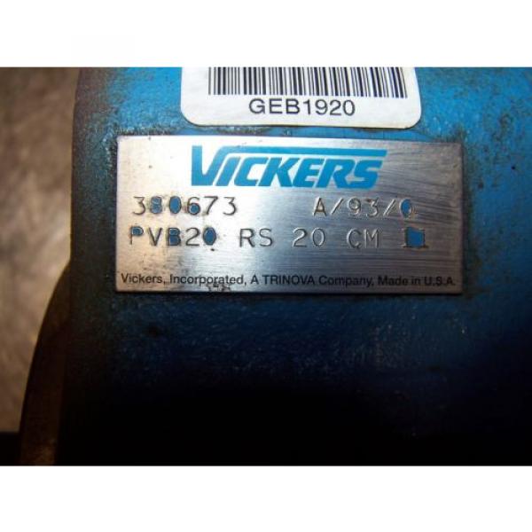 NEW VICKERS VARIABLE DISPLACEMENT HYDRAULIC AXIAL PISTON PVB20RS20CM11 Pump #2 image