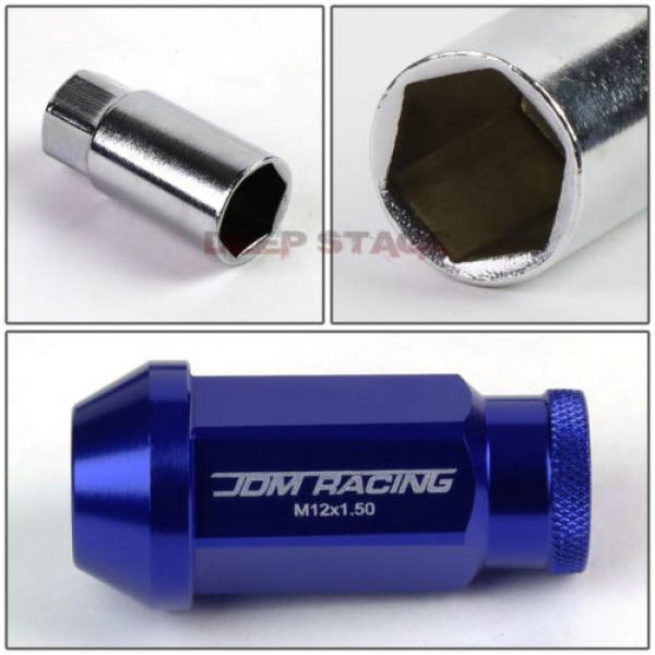 FOR IS250 IS350 GS460 20 PCS M12 X 1.5 ALUMINUM 50MM LUG NUT+ADAPTER KEY BLUE #5 image