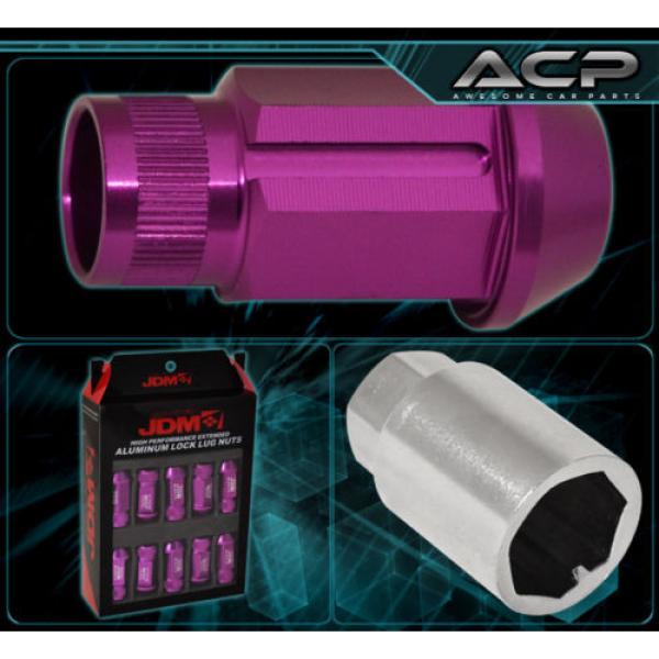 For Mitsubishi 12Mmx1.5 Locking Lug Nuts Track Extended Open 20Pcs Unit Purple #3 image